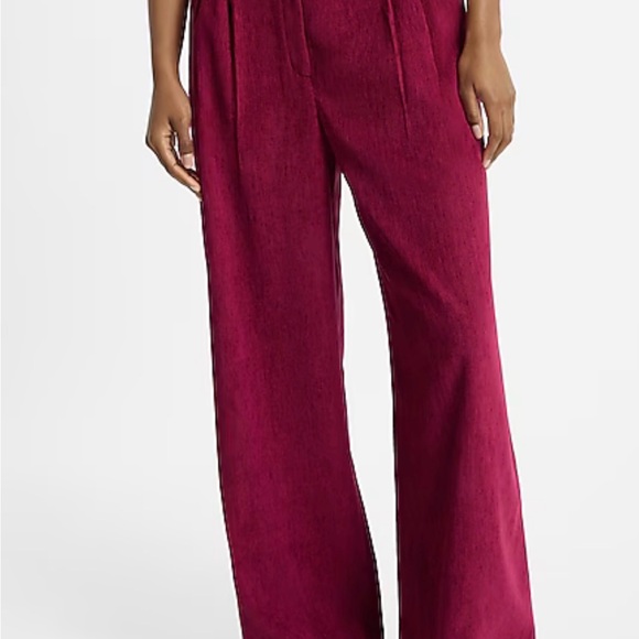 Express Corduroy High Waisted Relaxed Trouser Pants - Picture 4 of 10